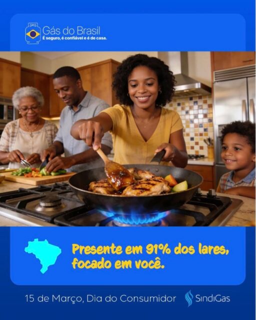 Presente em 91% dos lares brasileiros, o GLP faz parte da rotina de milhões de famílias.

Por trás de cada botijão existe uma rede que garante energia segura e confiável para o país.

Hoje é dia de reconhecer quem está no centro de tudo isso: o consumidor.

#DiaDoConsumidor #GLP #Sindigás