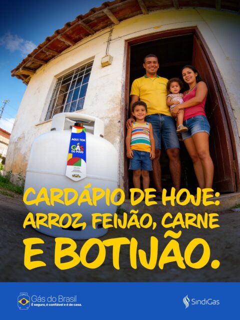 Cardápio de hoje: arroz, feijão, carne… e botijão.
Porque por trás de cada refeição, tem uma energia que não pode faltar.

Com o Gás do Povo, milhões de famílias contam com mais segurança, qualidade e tranquilidade na hora de cozinhar.
Gás do Brasil. Presente todos os dias.

#GLP #GásdoPovo #GásdoBrasil